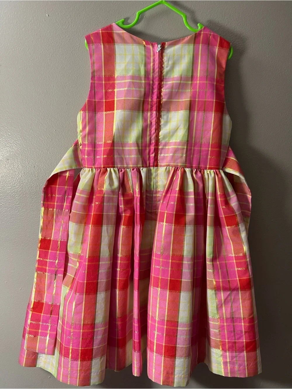 Bonnie Jean Pink Plaid Ribbon Sash Dress
